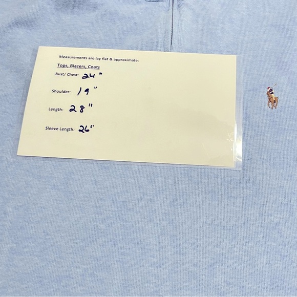 POLO Ralph Lauren Men’s Stand Collar Sweatshirt size L Blue 100% Cotton 1/4 Zip - Picture 12 of 14